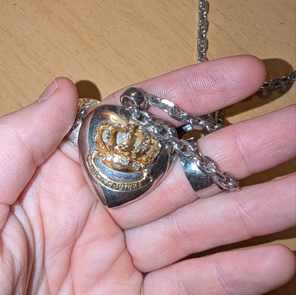 Vtg Juicy Couture Heart Chain Necklace - Picture 3 of 3